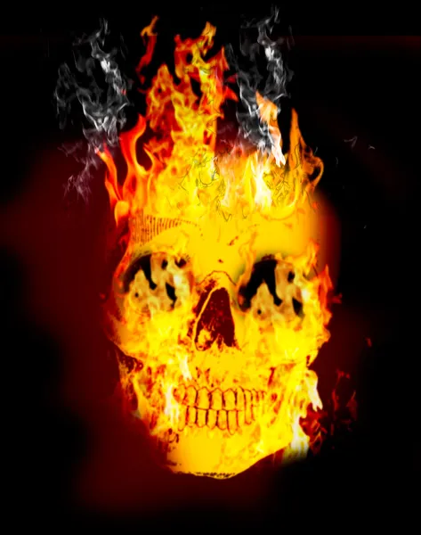 Fire skull — Stock Photo, Image