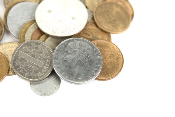 Κοντινό πλάνο διαφορετικά νομίσματα — Φωτογραφία Αρχείου