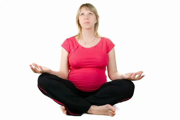 Méditation femme enceinte — Photo