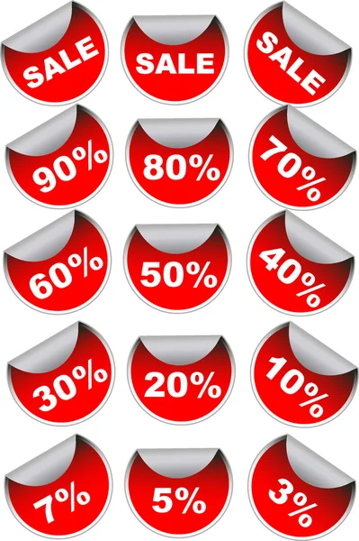 Badges étiquettes de vente rouge — Image vectorielle
