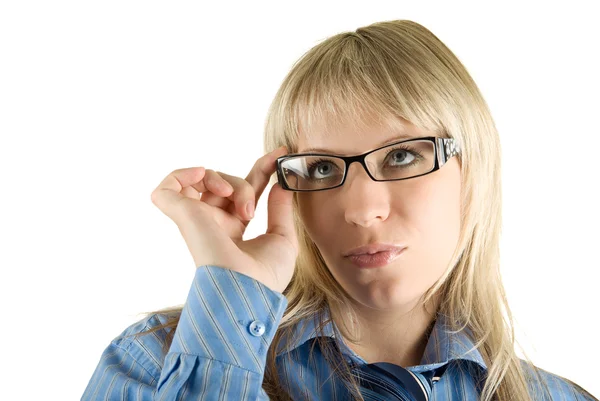 Geschäftsfrau mit Brille — Stockfoto