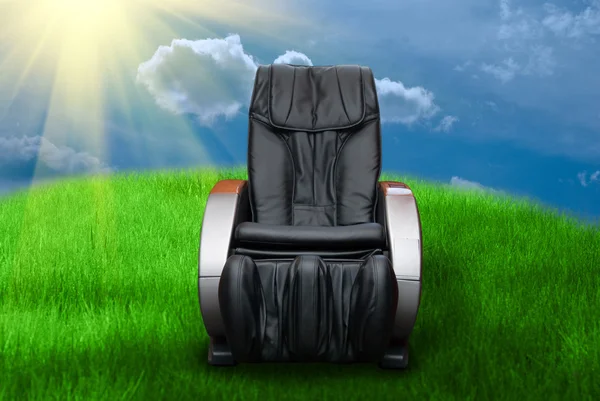 Sunny day with massage arm-chair — Stock Photo, Image