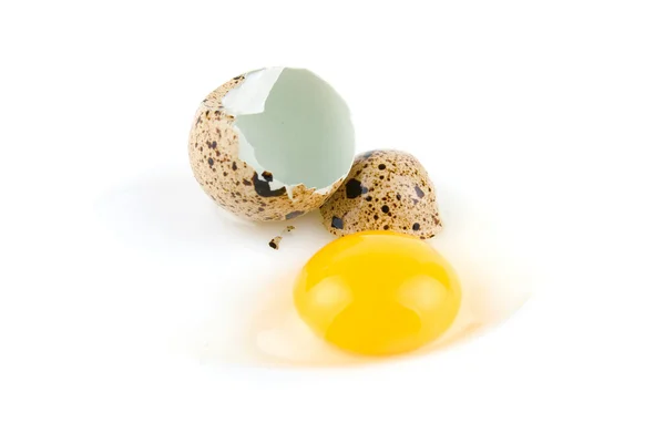 깨진된 달걀 메 추 라 기 — 스톡 사진