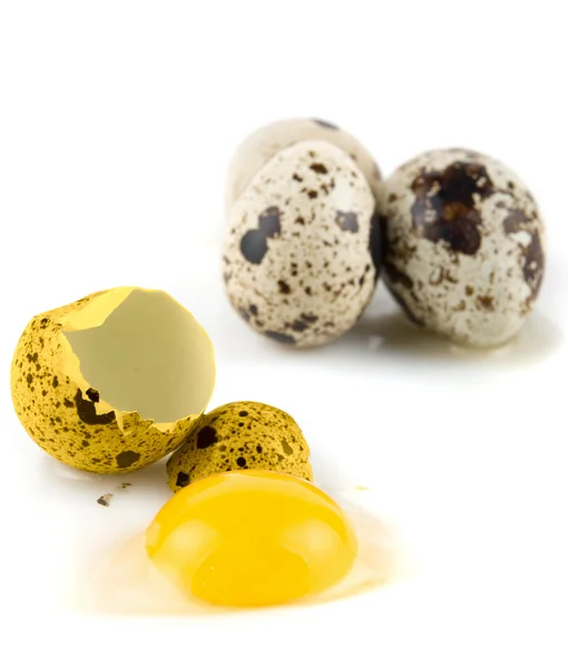 Зламаною яйце перепілка — стокове фото