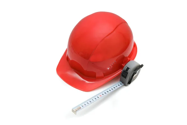 Червоний безпеки шолом — стокове фото