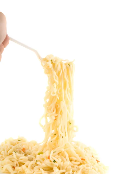 Spaghetti op vork — Stockfoto