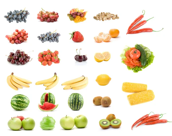 Conjunto de frutas e legumes — Fotografia de Stock