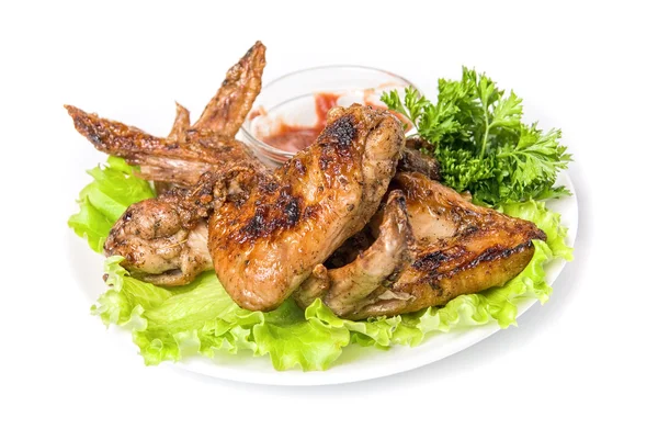 Gustose ali di pollo alla griglia — Foto Stock