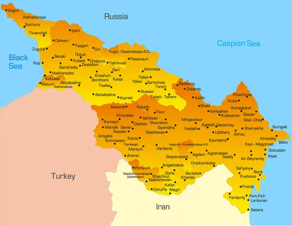 Kaspiska regionen länder — Stock vektor