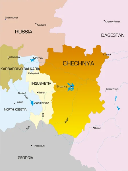 Tjetjenien republik land — Stock vektor