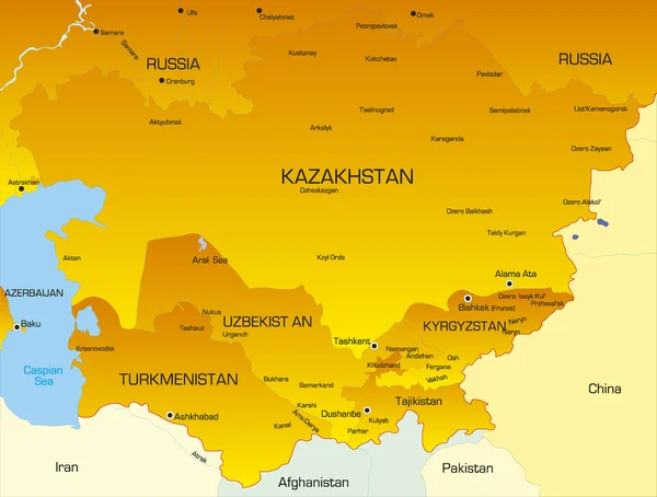 Střední Asie — Stockový vektor