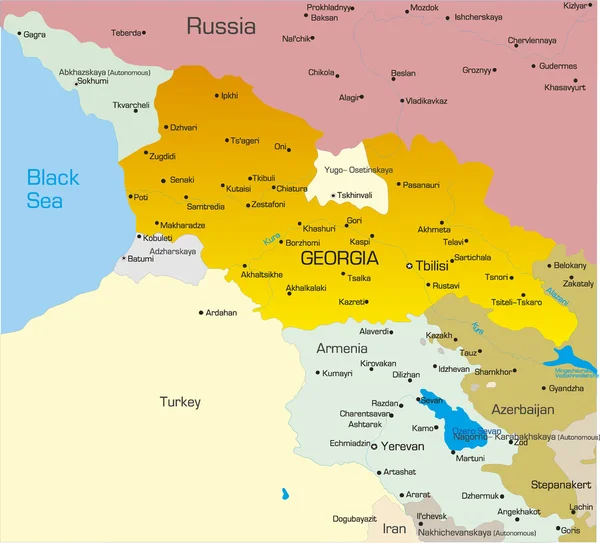 Georgia Mapa — Archivo Imágenes Vectoriales