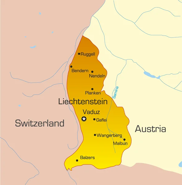 Liechtenstein ország — Stock Vector