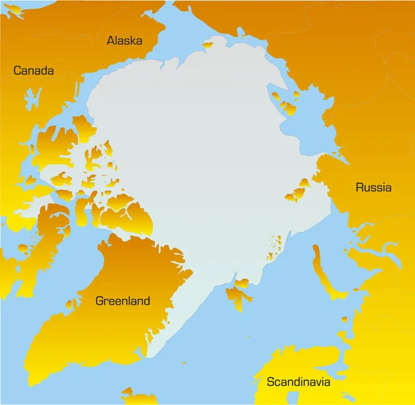 Kaart van Noordpool — Stockvector