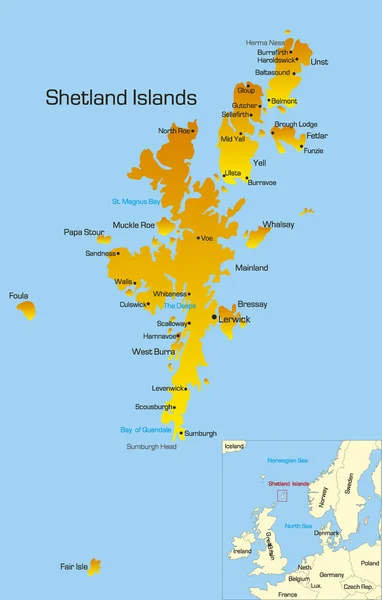 Isole Shetland — Vettoriale Stock