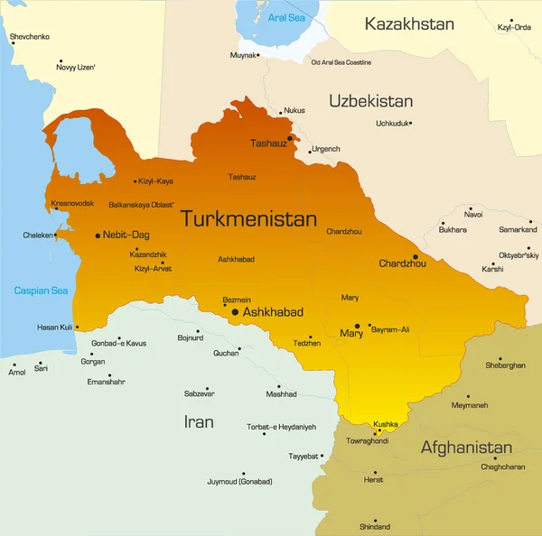 土库曼斯坦国家 — 图库矢量图片