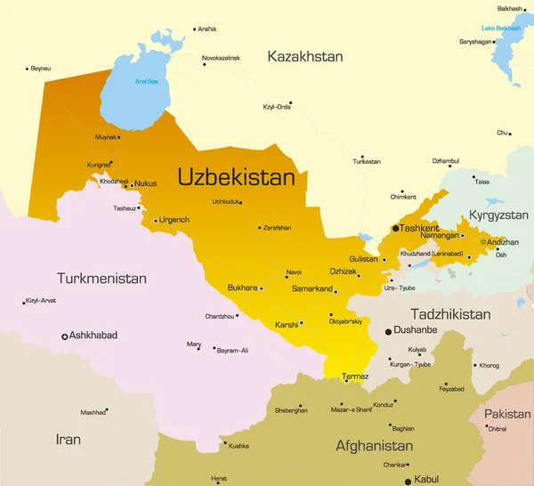 Uzbekistán — Vector de stock