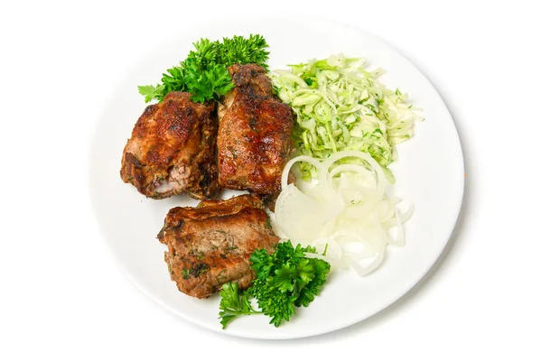 М'ясо на грилі з овочами — стокове фото