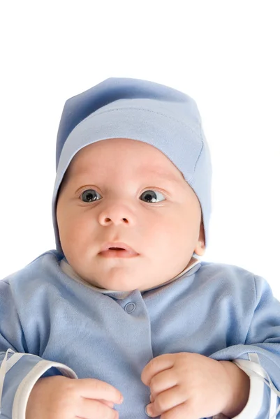 Baby boy at blue — Stock Photo, Image
