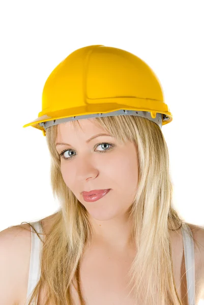 Pretty woman builder — Stock Photo, Image