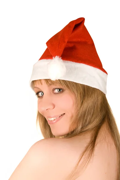 Güzel bir Noel Baba kız — Stok fotoğraf