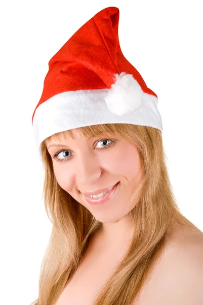 Mooie santa feestelijke vrouw — Stockfoto