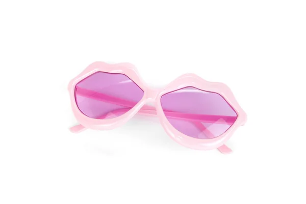 Strana růžové rty ve tvaru brýlí — Stock fotografie