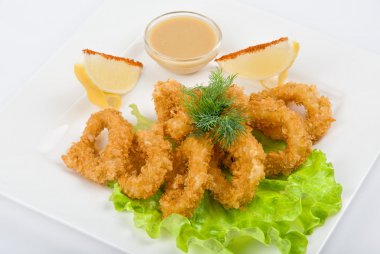 Deep-fried squid dish clipart