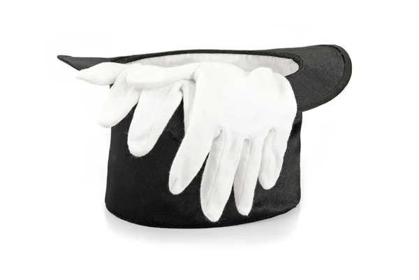 Černá magie klobouk a rukavice — Stock fotografie