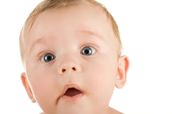 Baby boy legrační grimasy — Stock fotografie