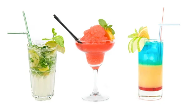 Set van drie verse cocktails — Stockfoto
