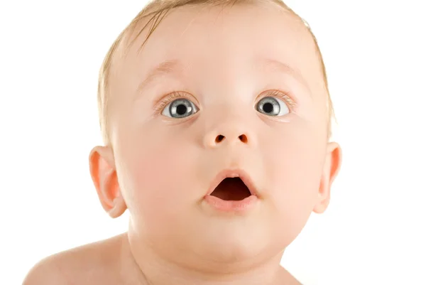 赤ちゃん男の子面白い顔をしかめる — ストック写真