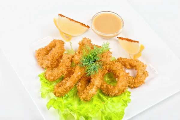 Plato de calamar frito — Foto de Stock