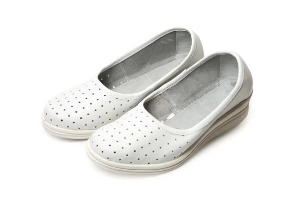 Witte slippers — Stockfoto