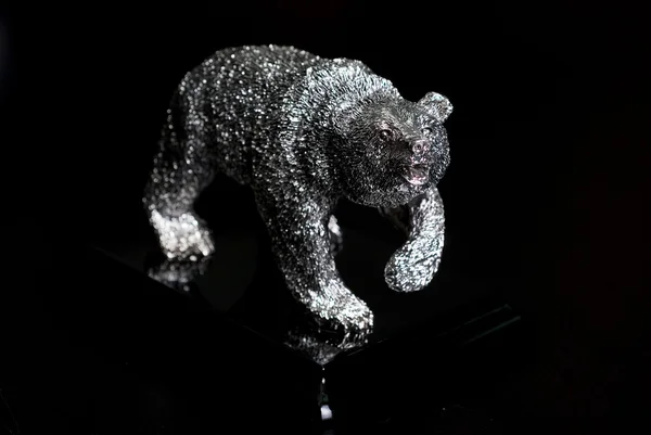 Jewelry silver bear — Stock Photo, Image