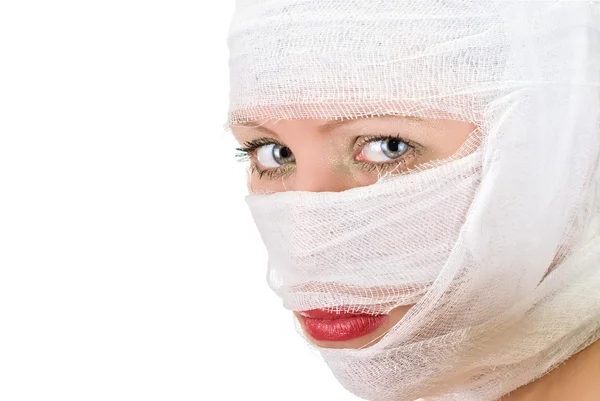 Woman with bandages — Stock Photo, Image