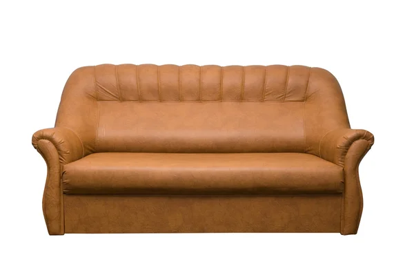 Sofá de cuero marrón — Foto de Stock