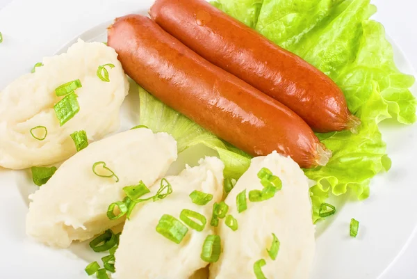 Schnitzel aus Kartoffeln und Wurst — Stockfoto