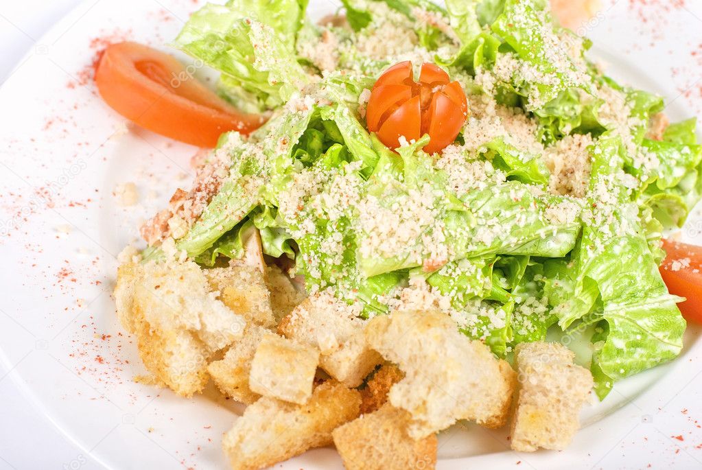 Caesar salad closeup