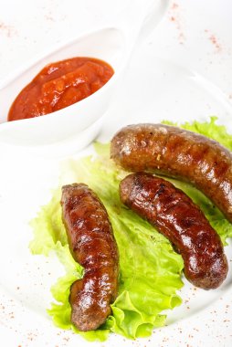 Grilled venison sausage