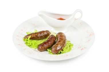 Grilled venison sausage