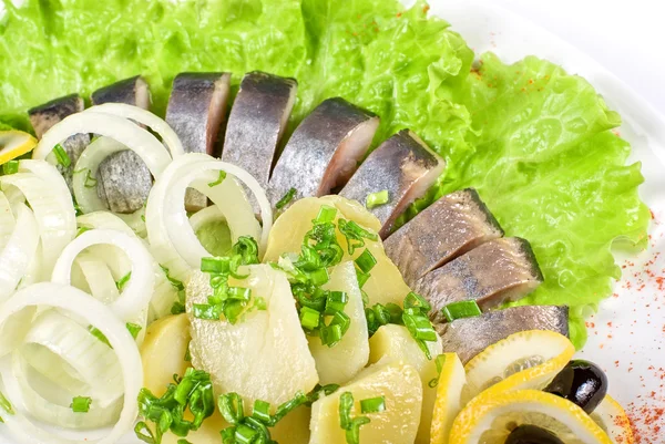 Ringa balığı patates ile — Stok fotoğraf