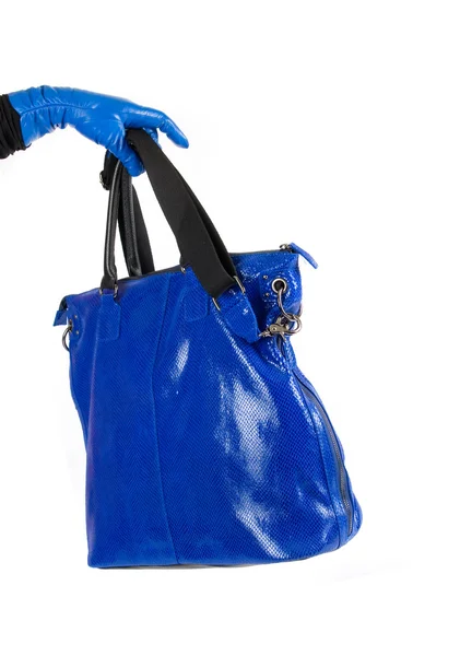 Mavi ve beyaz çanta — Stok fotoğraf
