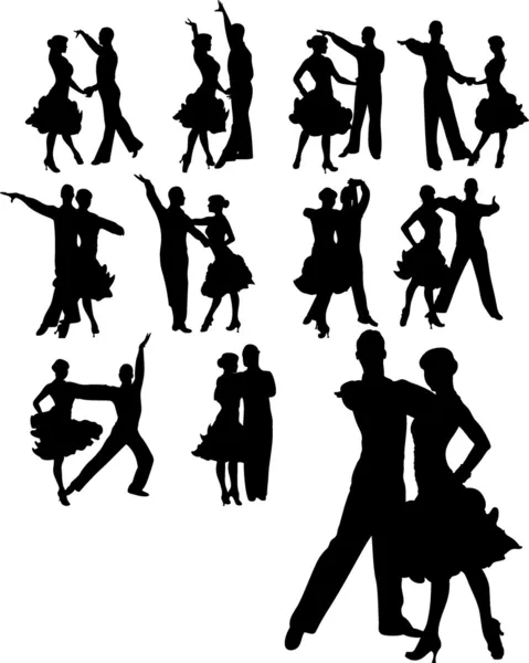 Paar dansen set — Stockvector