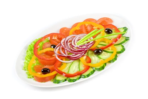 접시에 썰어 야채 — 스톡 사진