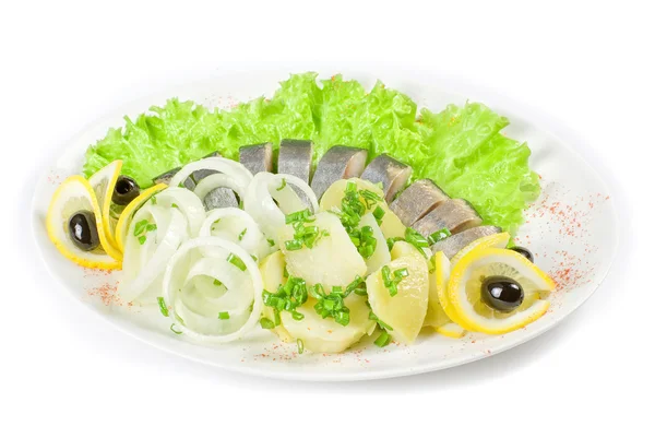 Aringa con patate e verdure — Foto Stock