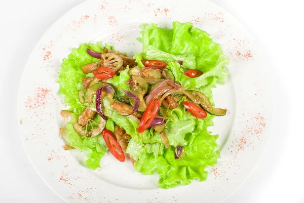 豚肉、ズッキーニ、ライムのサラダ — ストック写真