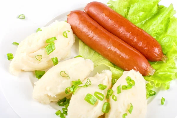Costeletas de batata e salsicha — Fotografia de Stock