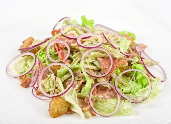 Цибульний салат з м'яса зі смаженими овочами — стокове фото