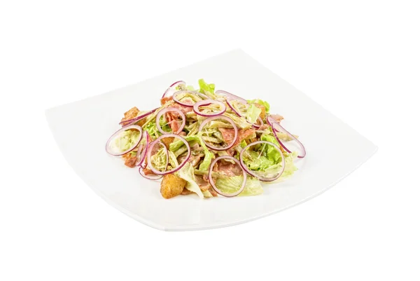 Цибульний салат з м'яса зі смаженими овочами — стокове фото